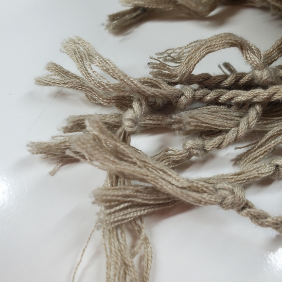 Pleated Herringbone Tan Scarf - Picture 7 of 7